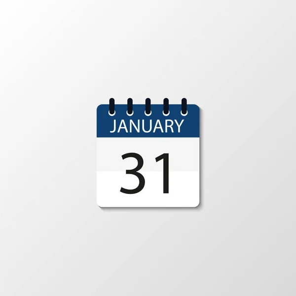 Векторный плоский ежедневный календарь. День, месяц, январь — стоковый вектор