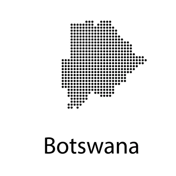 Escalas abstractas de trama y puntos sobre fondo oscuro con Mapa de botswana. Línea de red poligonal de malla 3D de marco de alambre, esfera de diseño, punto y estructura. mapa de comunicaciones de botswana . — Archivo Imágenes Vectoriales