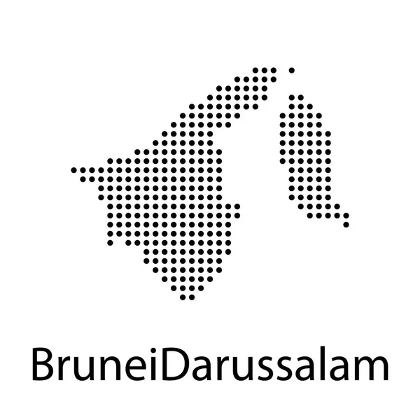 Carte sur silhouette de Brunei, Asie — Image vectorielle