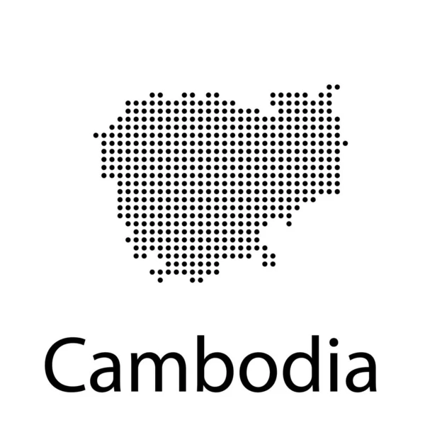 Carte vectorielle détaillée - Cambodge — Image vectorielle
