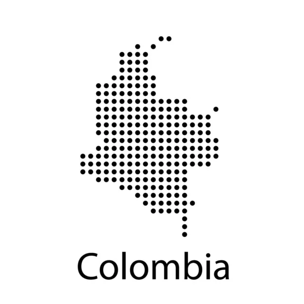 Colombia mappa su sfondo bianco — Vettoriale Stock