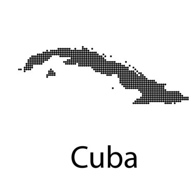 Gölge efektli Küba Haritası