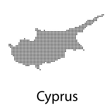 Kıbrıs Vektör Haritası. Yüksek detaylı.