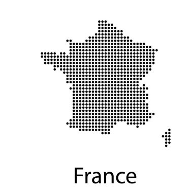 Fransa 'nın bölgeleri ve şehirleriyle vektör haritası