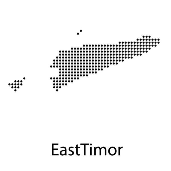 Timor Est mappa nera su sfondo bianco vettore — Vettoriale Stock