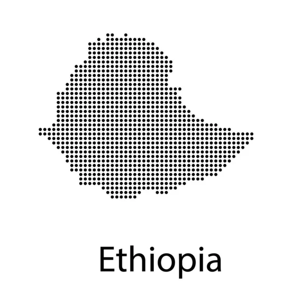 Mapas de Etiopía, 3 dimensiones con la bandera recortada dentro de los bordes, y sombra, y contornos en blanco y negro de la forma del país, vector — Archivo Imágenes Vectoriales