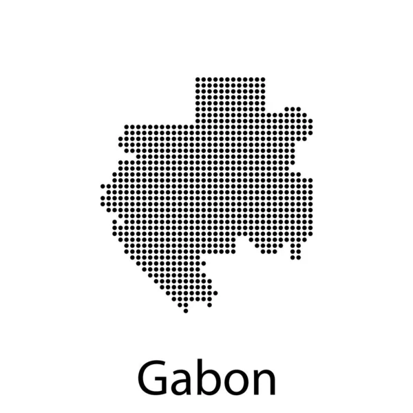 Carte vectorielle en gris Gabon. Illustration vectorielle isolée. Noir sur fond gris. Illustration du SPE . — Image vectorielle