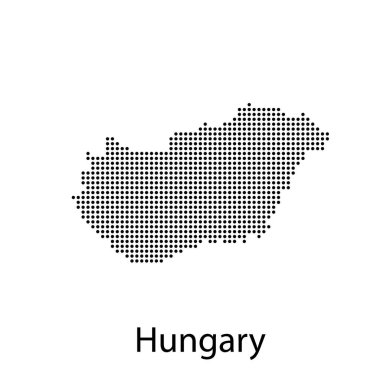Macaristan 'ın beyaz arka planlı vektör haritası ve bayrağı.
