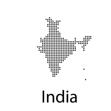 Birleşik ayrılmış siyah Hindistan Haritası