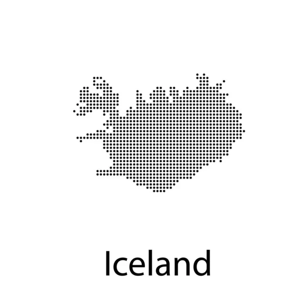 Islanda silhouette regioni mappa — Vettoriale Stock