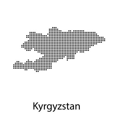 Kırgızistan 'ın navigasyon iğneli yüksek detaylı vektör haritası.