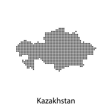 Beyaz arkaplanda vektör haritası-kazakistan ülkesi.