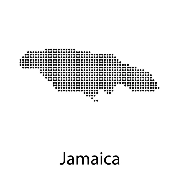 Mappa della Giamaica nera con i confini delle parrocchie — Vettoriale Stock