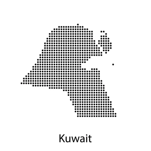 Kuwait silhouette mappa vettoriale. alta illustrazione silhouette dettagliata isolato su sfondo bianco. Stato del Medio Oriente. Paese membro della Lega Araba. Mappa Kuwait . — Vettoriale Stock