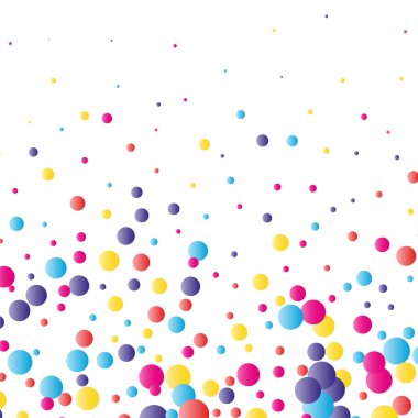 Renkli düşen konfetilerle şenlikli arka plan, vektör illüstrasyonu
