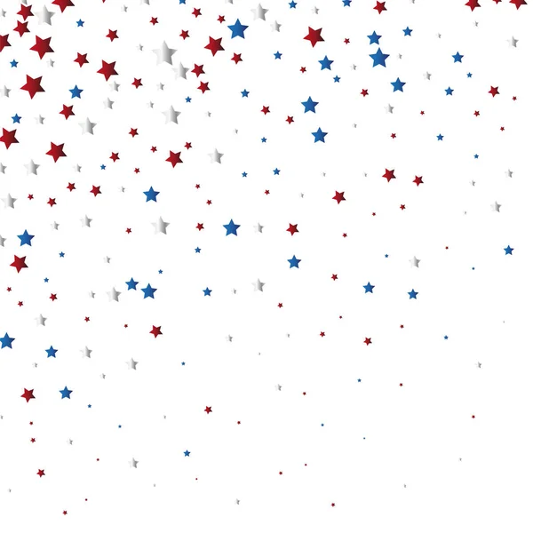 Juillet Fond Avec Cadre Poussière Étoile Bordure Des Étoiles Rouges — Image vectorielle