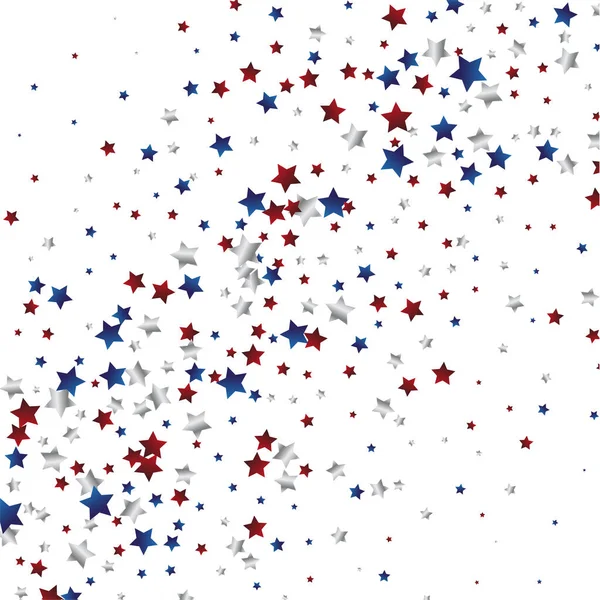 Juillet Fond Avec Cadre Poussière Étoile Bordure Des Étoiles Rouges — Image vectorielle