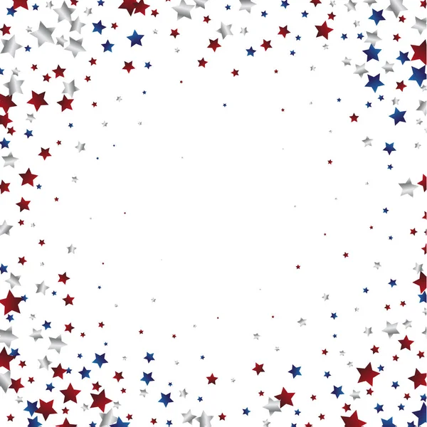 Yıldız Tozu Çerçeveli Temmuz Arkaplanı Amerikan Bağımsızlık Günü Grafik Tasarımı — Stok Vektör