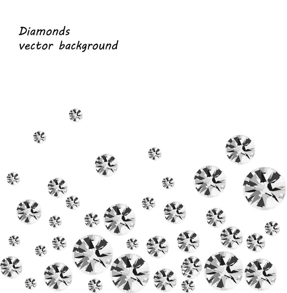 Diamantes Brillantes Sobre Fondo Negro Colección Vectorial Eps — Vector de stock