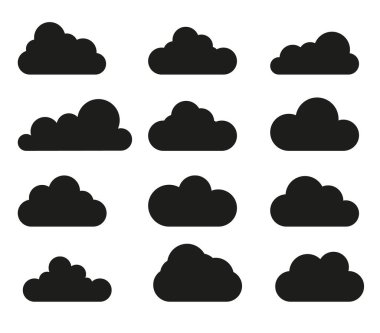 Bulut koleksiyonunun vektör illüstrasyonu