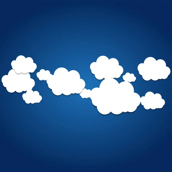Vector Abstracte Achtergrond Samengesteld Uit Witboek Wolken Blauw — Stockvector