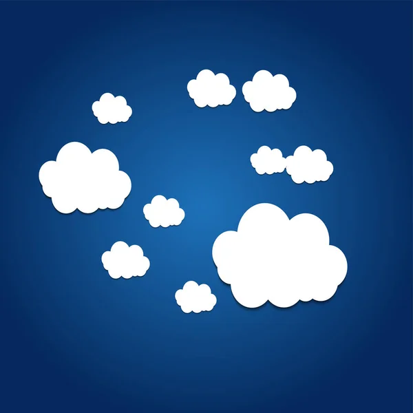 Fondo Abstracto Vectorial Compuesto Nubes Papel Blanco Sobre Azul — Archivo Imágenes Vectoriales