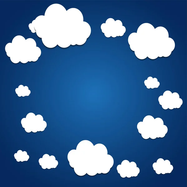 Vector Abstracte Achtergrond Samengesteld Uit Witboek Wolken Blauw — Stockvector