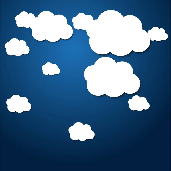 Vector Abstracte Achtergrond Samengesteld Uit Witboek Wolken Blauw — Stockvector