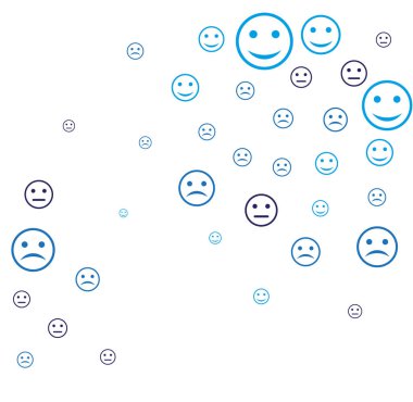 Duygusuz, kusursuz bir model. Duygular çizgi film emojisi arkaplanı.