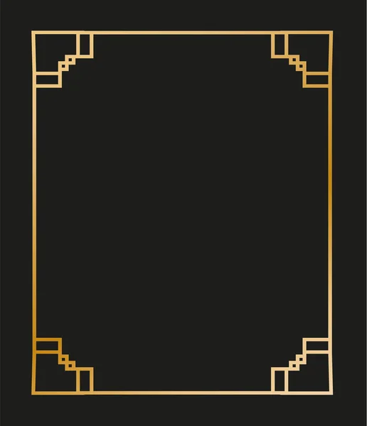 Vintage Lineare Dünne Linie Geometrische Form Art Deco Design Rahmen — Stockvektor