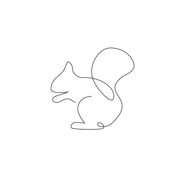 En az çizgi stili vektörde sincap