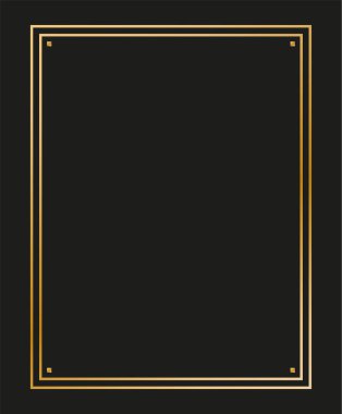 Klasik doğrusal ince çizgi geometrik şekil Art deco retro tasarım çerçeve rozeti. eps