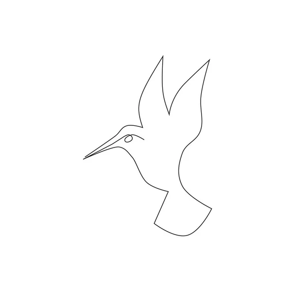 Bir Çizgi Güvercin Sinekleri Siluet Tasarlar Çizimi Minimalizm Stili Vektör — Stok Vektör