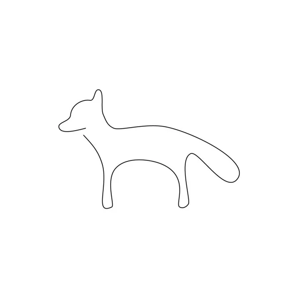 Однолинейный Дизайн Силуэта Стиле Минимализма Fox Hand — стоковый вектор