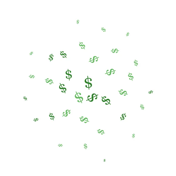 深绿色矢量背景 有美元符号 带有银行符号的现代几何抽象图 — 图库矢量图片