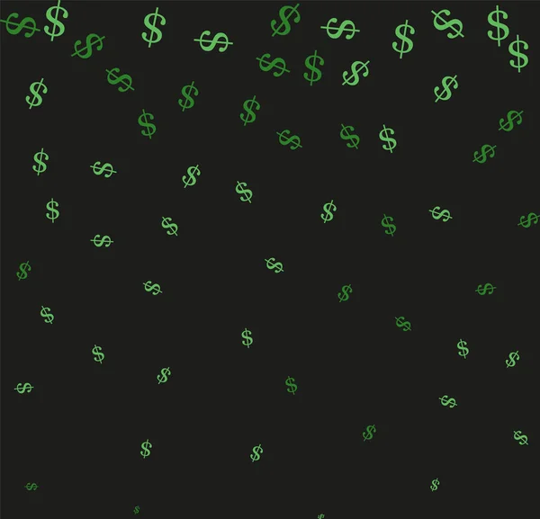 Fundo Vetorial Verde Escuro Com Sinais Dólares Ilustração Abstrata Geométrica — Vetor de Stock