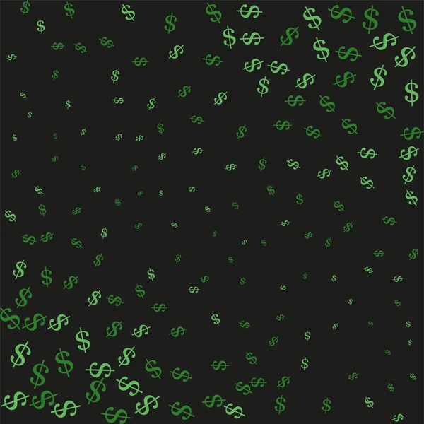 ダークグリーンのベクトルの背景にドルの兆候 銀行記号と現代の幾何学的な抽象的なイラスト — ストックベクタ
