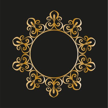 Yuvarlak süslemeli çerçeve, vektör illüstrasyonu.