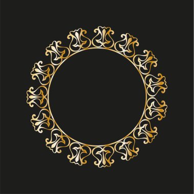 Yuvarlak süslemeli çerçeve, vektör illüstrasyonu.