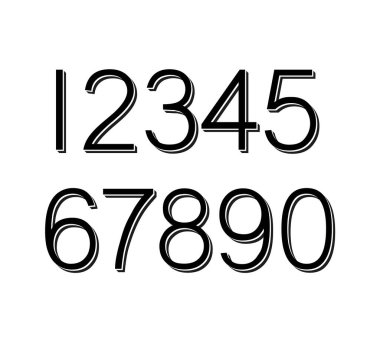 Numaralar, hipster ve paralel uzaklıklar ince kesişim çizgileri biçimi
