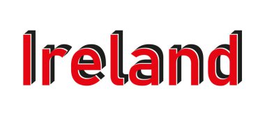 İrlanda 'nın yeşil, beyaz, turuncu renkli ve yazılı ulusal bayrağının yuvarlak düğme simgesi. Logo, pankart ve tişört baskısı için harfler. Vektör EPS10 illüstrasyonu