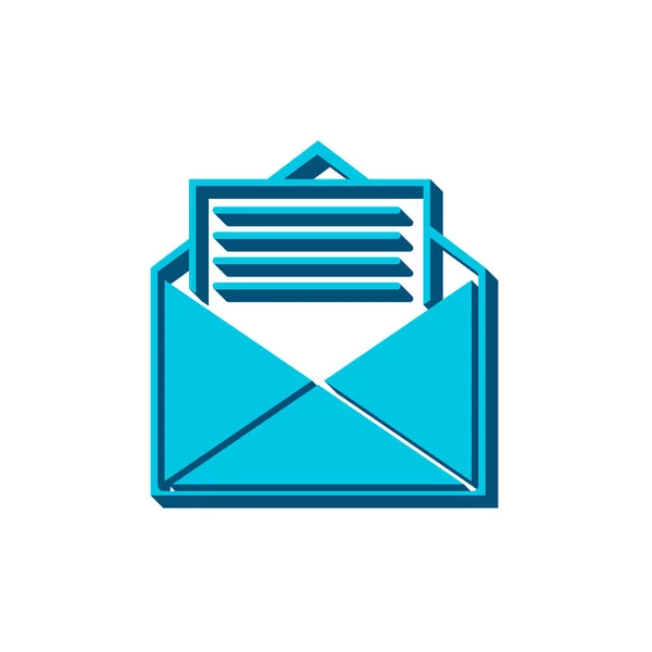 Enveloppe Ouverte Avec Icône Vectorielle Signe Mail Eps — Image vectorielle