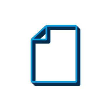 Vektör simgesi belgesi izometrik. Beyaz arkaplanda 3d işareti izole edildi.