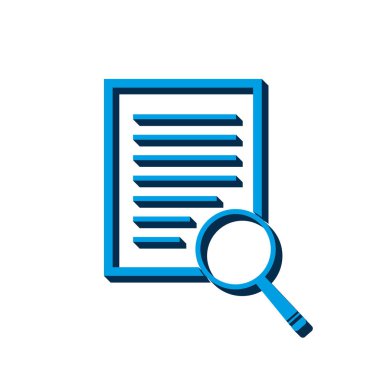 Vektör simgesi belgesi izometrik. Beyaz arkaplanda 3d işareti izole edildi.