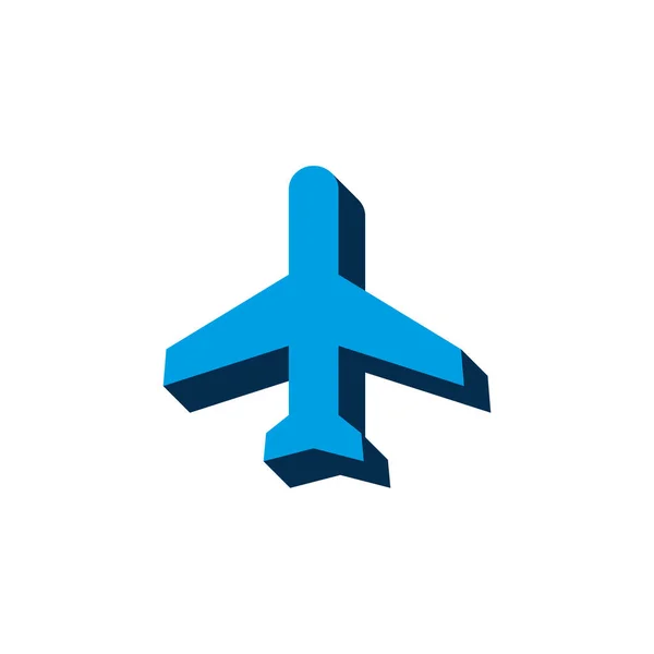 Векторная Иконка Самолета Изометрическая Знак Изолирован Белом Фоне — стоковый вектор