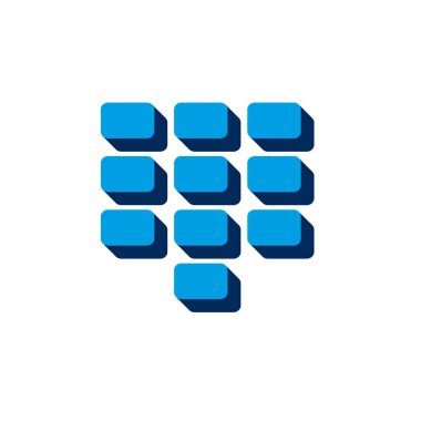 İzometrik. Beyaz arkaplanda 3d işareti izole edildi.