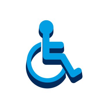 İzometrik. Beyaz arkaplanda 3d işareti izole edildi.