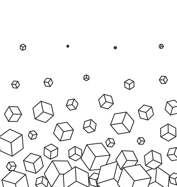 立方体細胞を用いたベクトル抽象的背景 正方形のメッシュと近代的な技術のイラスト 線と点を含むデジタル幾何学的抽象化 — ストックベクタ