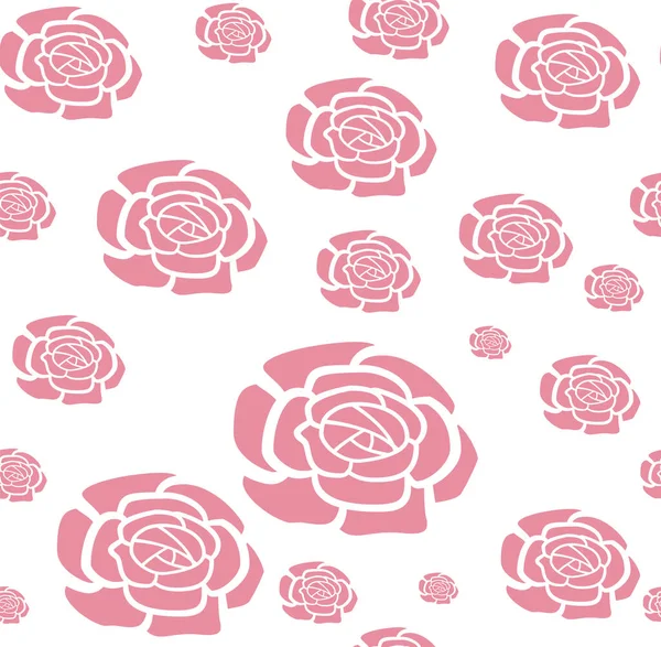 Векторный Бесшовный Рисунок Стилизованными Розами Красивый Цветочный Фон Использоваться Текстиля — стоковый вектор