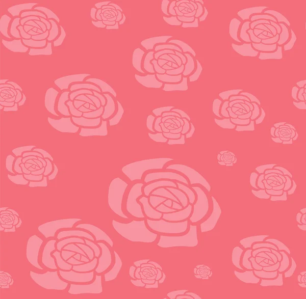 Векторный Бесшовный Рисунок Стилизованными Розами Красивый Цветочный Фон Использоваться Текстиля — стоковый вектор